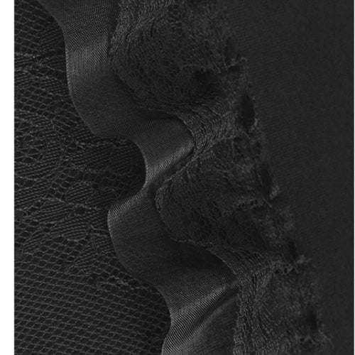 Load image into Gallery viewer, Women Black Lace Spliced Elegant Big Size Long T-shirt New Round Neck Short Sleeve Fashion Tide Spring Summer 2025 1DJ0585
