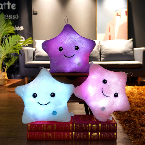 Load image into Gallery viewer, About 20CM Creative Luminous Star Plush Toys Lovely Glowing Colorful Stars Plushie Doll Led Light Toys for Children Girlfriend
