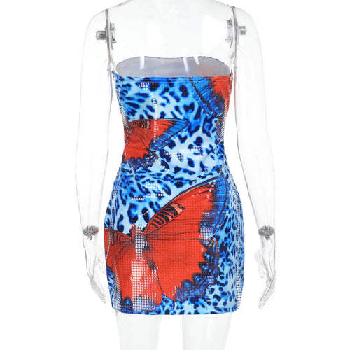 Load image into Gallery viewer, Sequins Off-shoulder Sexy Mini Dress Women Summer New Strapless Sleeveless Backless Beach Vacation Club Party Dress
