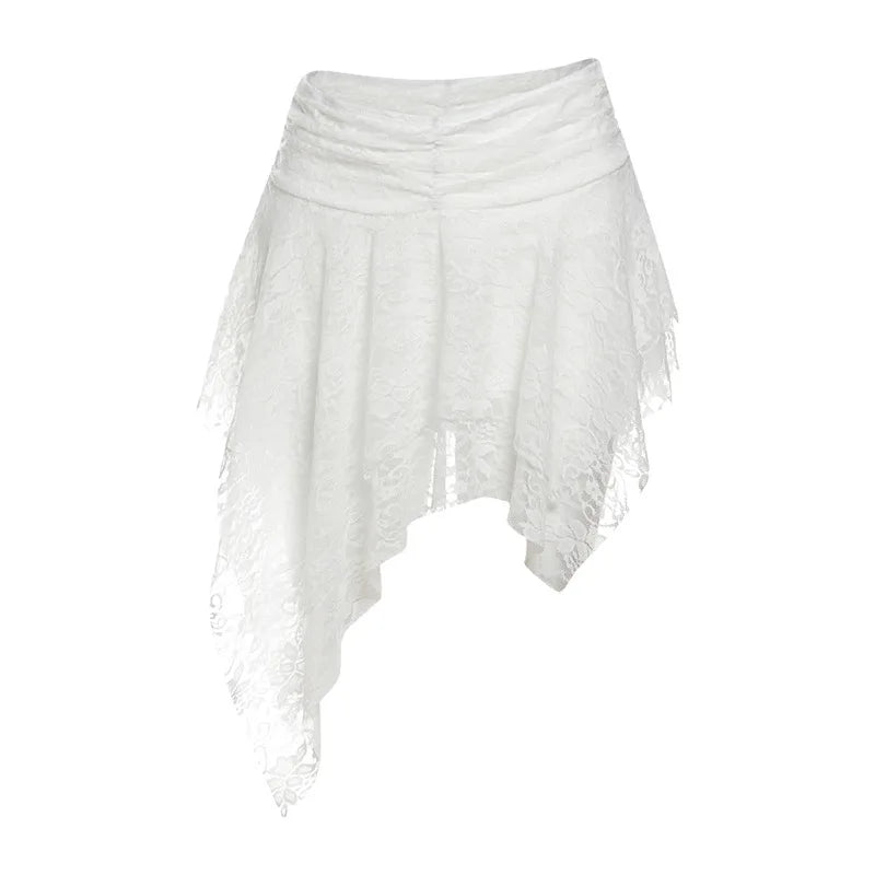 Y2k Aesthetic Lace Jacquard Vintage Tees 2025 Streetwear Fairy Slash Neck Cropped Tshirts Women Harajuku Grunge 3D Flower Tops