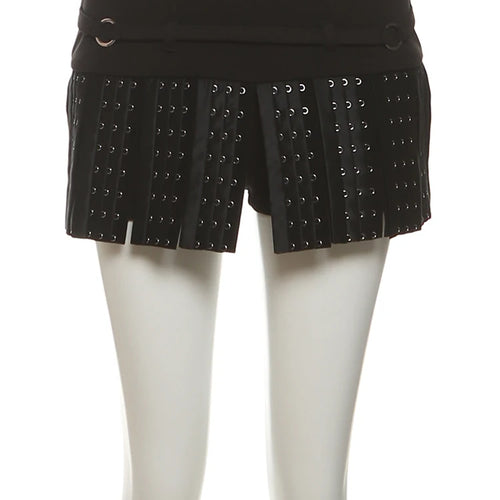 Load image into Gallery viewer, Splits Skirts Women Metal Rings Breasted Trims Elasticated Waist Sexy Wild High Street Summer Fashion Midnight Bottoms
