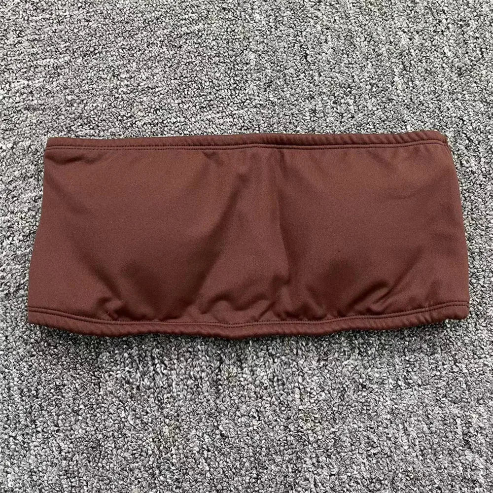 Pad Tube Tops Sports Bra Women Fitness Bra Intimate Strapless Bustier Bandeau Breathable Wrapped Chest Underwear Yoga Bra