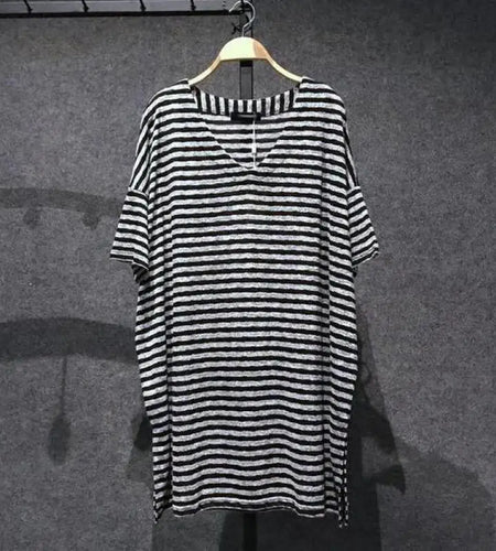 Soft Basic T Shirt Women 2023 Summer New Oversized Casual Striped Tee Female Loose Short Sleeve Simple Tops