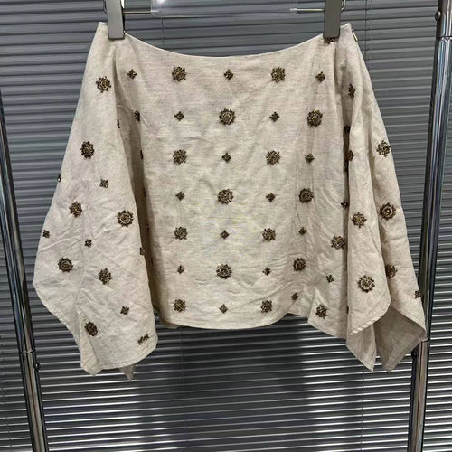 Load image into Gallery viewer, Hit Color Two Piece Sets for Women V Neck Sleeveless Spliced Irregular Button Jacket Printing Skirt Set Female New
