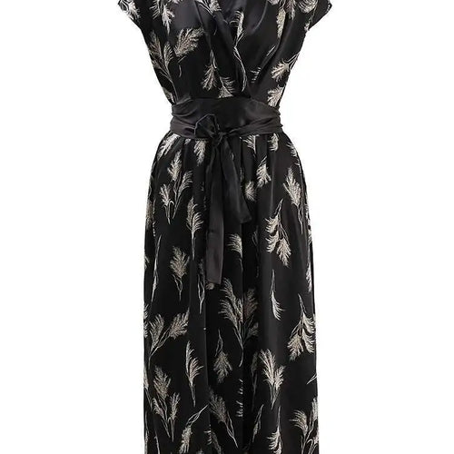 Load image into Gallery viewer, Women Beige Striped Printed Belted Elegant Midi Dress New V-Neck Sleeveless Fashion Tide Spring Summer 2025 CPG1504
