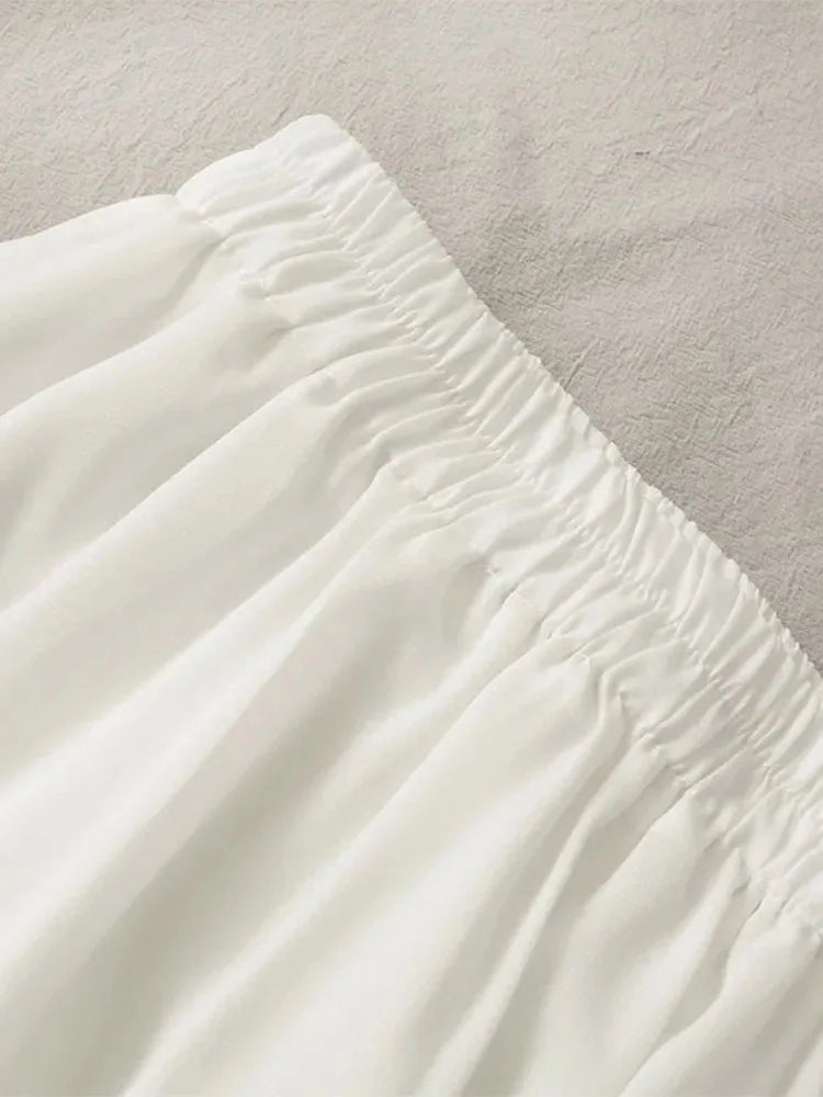 Women's Summer Sexy High Waist Slim Pleated A Line Mini Skirts Korean Fashion Casual Short Black White Skirt Alt Clothes Female