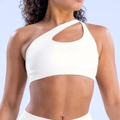 Load image into Gallery viewer, Pad Impact Asymmetric Sports Bra for Women One Shoulder Padded Yoga Top Bra Hollow Out Sexy Gym Bra Openback Workout Tops
