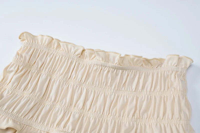 Slim Sexy Skirt Two Piece Sets Women Strapless Long Sleeve Crop Top And Hot Mini Skirt Female Party Two Piece Sets