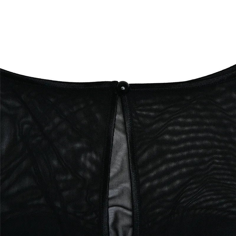 Elegant Strapless Sexy Midi Dress For Women Fashion Sheer Long Sleeve Backless Split Bodycon Club Party Sexy Long Dress