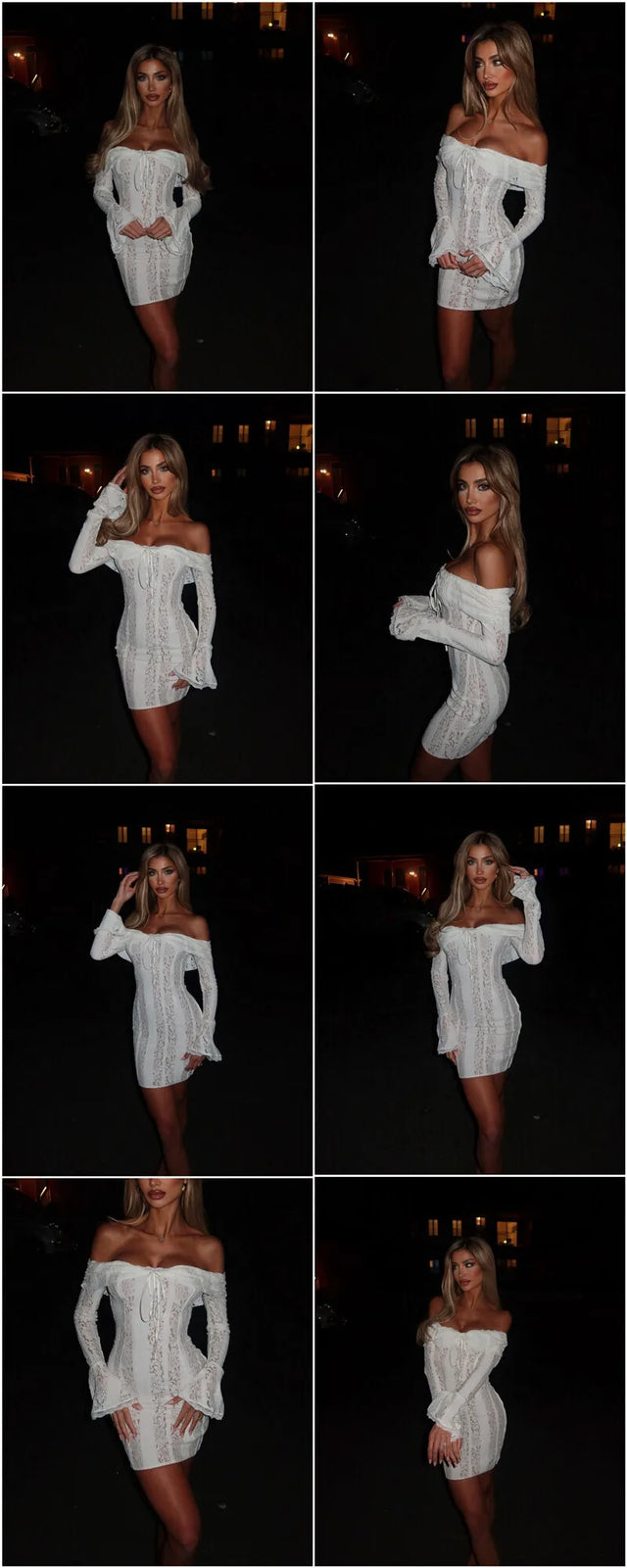 Lace Off-shoulder Sexy Maxi Dress Women Strapless Backless Long Sleeve Bodycon Evening Club Party Long Dress Elegant