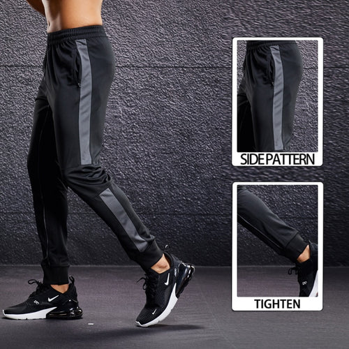 Load image into Gallery viewer, Men Running Sport Pants with Zipper Pockets Football Training Joggings Sweatpants Basketball Soccer Trousers Plus Size for Male
