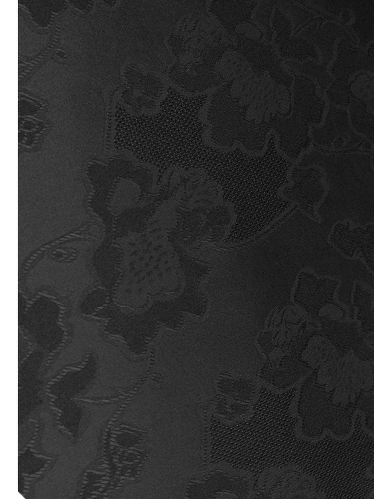 Women Black Jacquard Buckle Mesh Big Size Midi Dress New Stand Collar Short Sleeve Fashion Tide Spring Summer 2025 1DJ1231