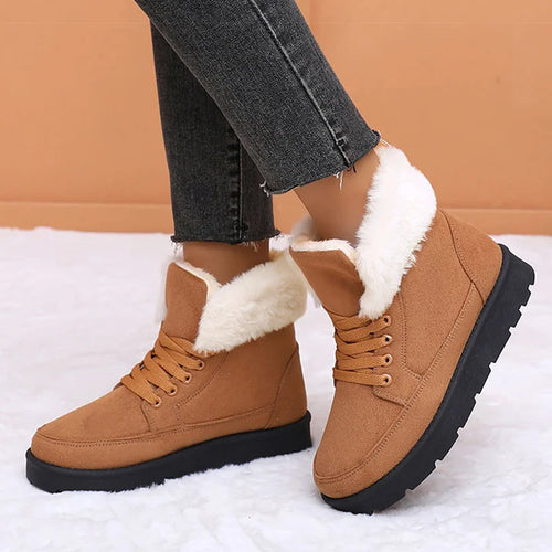 Load image into Gallery viewer, Women&#39;s Boots Low Heels Winter Boots With Fur Snow Boots Ankle Botas Mujer 2025 New Winter Footwear Comfortable Fur Shoes Woman
