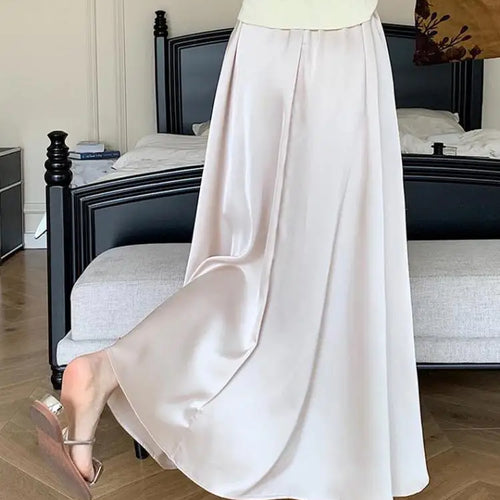 Load image into Gallery viewer, Korean Fashion Women's Elegant Sexy Pleated Long Skirt Spring Summer High Waist Vacation A-line Half Skirts 2025 Casual Ladies
