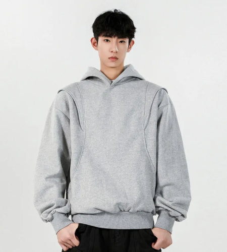 Men's Spring Sweatshirts New American Style Hooded Tops Solid Color Pullover Male Trendy Hoodies Simple Clothing 9W1246