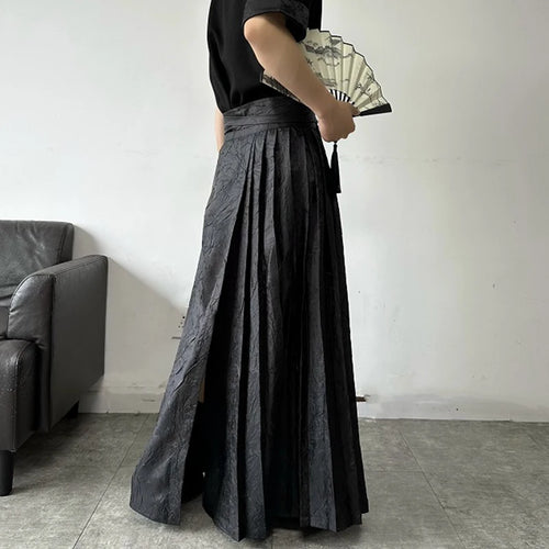 Load image into Gallery viewer, Summer textured pleated men&#39;s and women&#39;s tied horse face skirt trend pleated long skirt P
