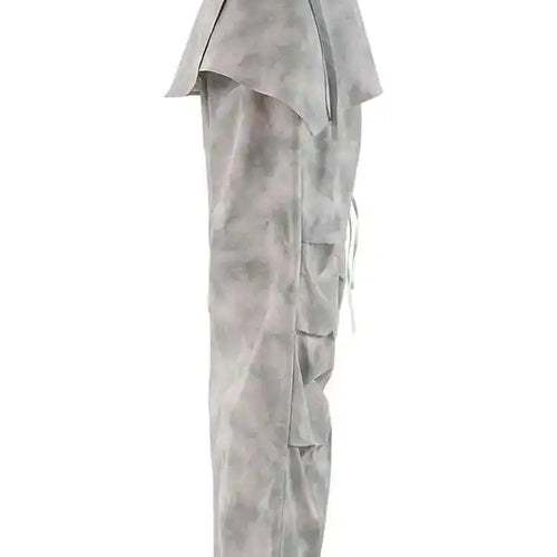Load image into Gallery viewer, High Waist Gray Printed Pleated Drawstring Long Wide Leg Pants New Trousers Women Fashion Tide Spring Autumn 2025 CPDB314
