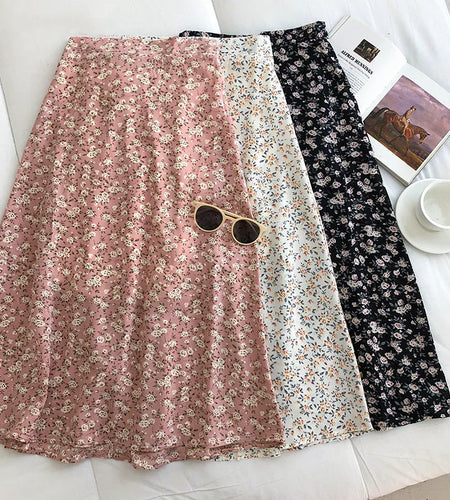 Woman Skirt 2024 Summer New Korean Ins Fashion Temperament Gentle Vintage Floral Slim Versatile High Waist Female Skirt