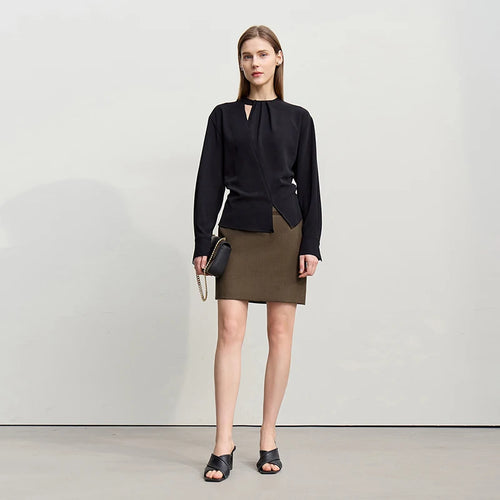 Load image into Gallery viewer, Mini Skirt 2026 Spring New Elegant Commuter Versatile Short Skirt A-Line Color-blocking Splicing Women's Clothing 12621021
