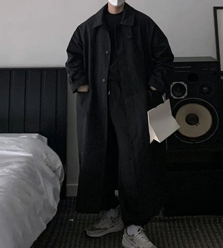 Men's Trench Coat New Spring Korean Style Handsome Clothing Turn-down Collar Singel Breasted Trendy Male Casual Tops 9W1980