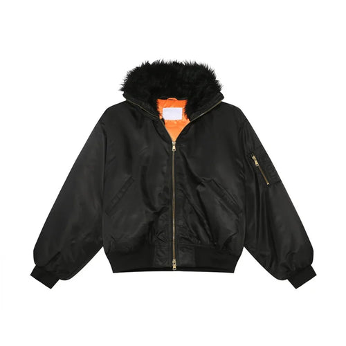 Load image into Gallery viewer, Korean Style Men&#39;s Cotton Coats Fur Collar Hooded Casual Menswear Solid Color Zipper Patchwork Male Padded Jackets 9C9223
