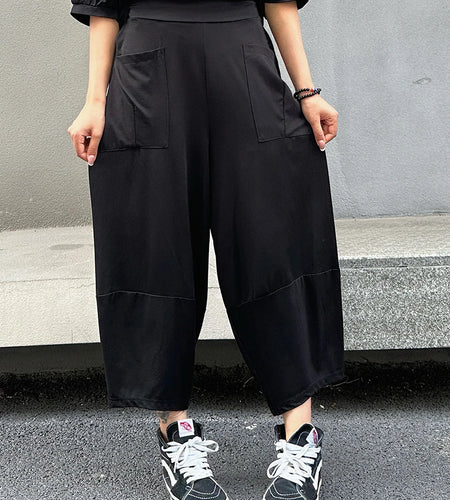 High Elastic Waist Black Pocket Brief Casual Harem Pants New Trousers Women Fashion Tide Spring Autumn 2025  1DJ1569