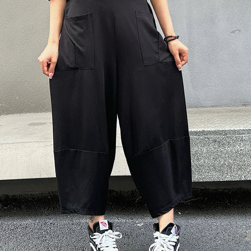 Load image into Gallery viewer, High Elastic Waist Black Pocket Brief Casual Harem Pants New Trousers Women Fashion Tide Spring Autumn 2025  1DJ1569

