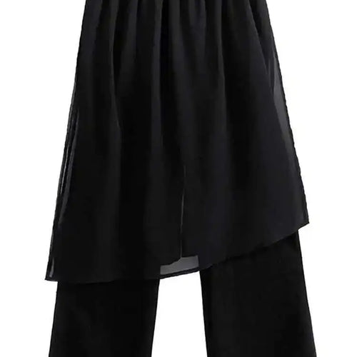 Load image into Gallery viewer, High Elastic Waist Black Mesh Irreuglar Wide Leg Pants New Loose Fit Trousers Women Fashion Spring Autumn 2025 1DH4385
