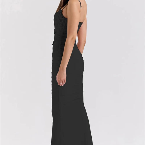 Load image into Gallery viewer, Bow Spaghetti Strap Sexy Maxi Dress For Women Gown Elegant Off-shoulder Sleeveless Backless Evening Club Party Dress
