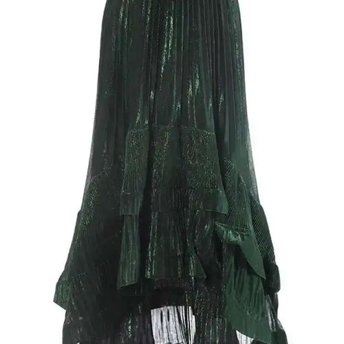 Load image into Gallery viewer, High Elastic Waist Rose Red Irregular Pleated Elegant Half-body Skirt Women Fashion Tide New Spring Autumn 2025 1DH7240
