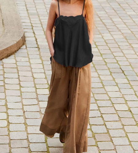 y2k Women Lace Camisole Fashion Clothing Solid Color Spaghetti Strap Sleeveless Satin Tanks Party Clothes Clubwear