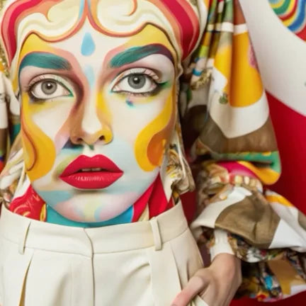 Spring Summer Women Shirts Abstract Colorful Print Puff Sleeves Urban Business Casual Blouse Tops Woman Clothing