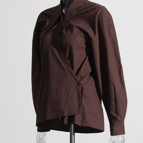 Load image into Gallery viewer, Minimalist Spring Shirts For Women Lapel Long Sleeve Casual Loose Solid Blouse Female Fashion Style Clothing
