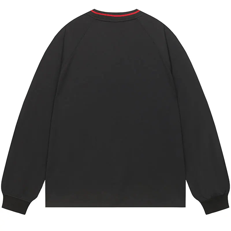 Vintage T-Shirt Y2K Graphic Printed Racing Sports Long Sleeve Tshirt Streetwear Hip Hop Harajuku Casual Baggy V-Neck Top Tee