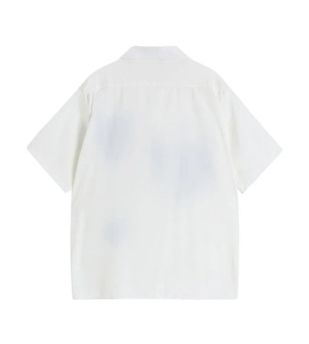 White Shirts Women Retro Heart Print Fashion Korean Style Harajuku Simple Heart Love Print Top Autumn