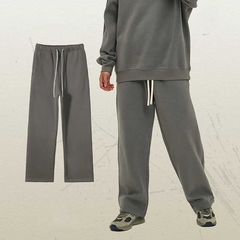 Male Sweatshirt Sweatpants Two-piece Set Pullover Round Collar Long Sleeve Top Straight Pants Spring Fashion Tide 9W128