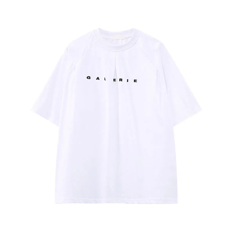 Men's Short Sleeve T-shirts New Korean Summer Solid Color Deisgn Letter Embroidered Stylish Loose Pullover Male Top 9W1599