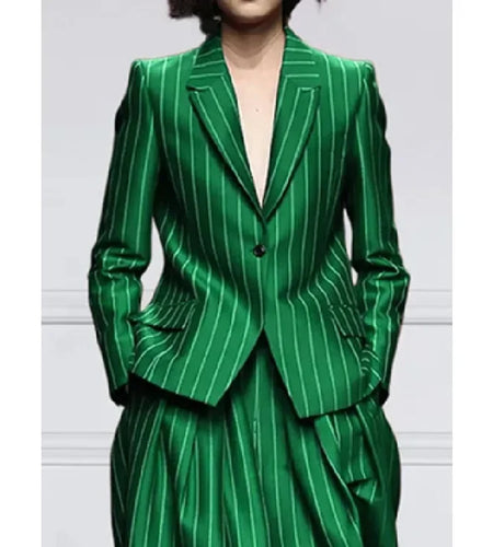 Winter Clothes Trendy Suits Blazer Coat for Women 2024 Autumn Long Sleeves Striped Women's England Jacket Outerwears