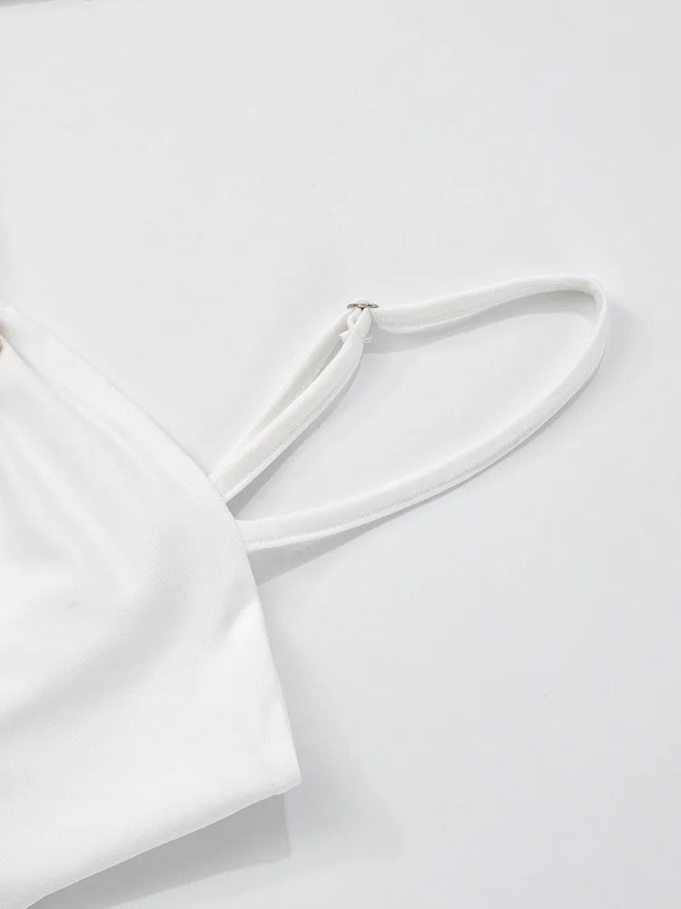 See Through Spaghetti Strap Sexy Maxi Dress For Women Gown Summer New Metal Buckle Sleeveless Backless Beach Long Dress