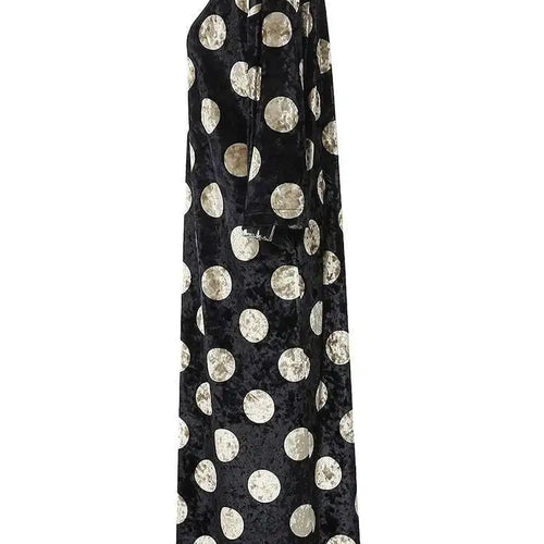 Load image into Gallery viewer, Women Black Dot Velvet Big Size Elegant Dress New Round Neck Long Sleeve Loose Fit Fashion Tide Spring Autumn 2025 1DH2819
