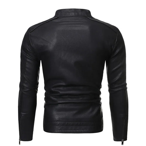 Load image into Gallery viewer, Spring and Autumn Men&#39;s Jacket Fashion Trend Korean Slim Fit Casual Men&#39;s Leather Jacket Motorcycle Jacket
