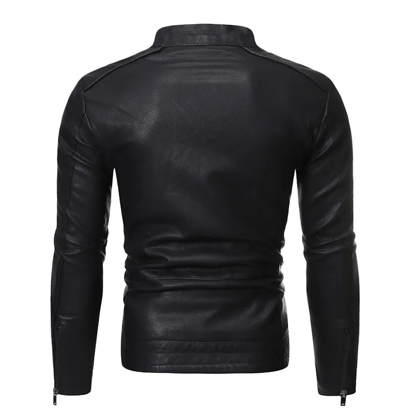 Spring and Autumn Men's Jacket Fashion Trend Korean Slim Fit Casual Men's Leather Jacket Motorcycle Jacket