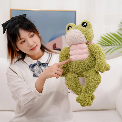 Load image into Gallery viewer, 35/45cm Kawaii  Muscle Frog Doll Stuffed Animal Cute Frog Plush Toy Sleeping Plushies Appease Gifts For Child For Girl
