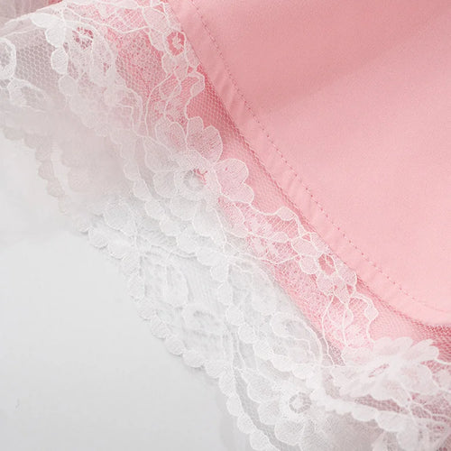 Load image into Gallery viewer, Halter Backless Sexy Mini Dress Women Robe Summer New Lace Patchwork Sleeveless V Neck High Waist Ruffled Dress 2025
