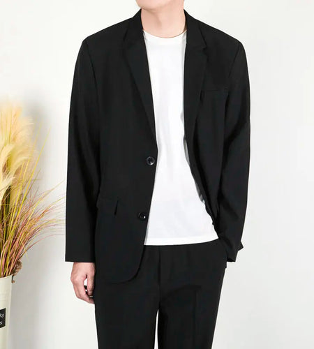 Male Suit Outerwear Highend Casual Men's Loose  Turn-down Collar Cool Trendy New Korean Fashionable Tide Suits 9W1214