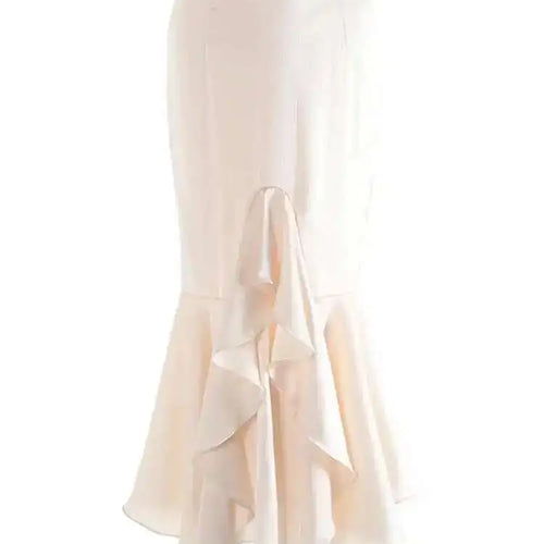 Load image into Gallery viewer, High Waist Apricot Irregular Elegant Midi Half-body Mermaid Skirt Women Fashion Tide New Spring Autumn 2025 1DJ0074
