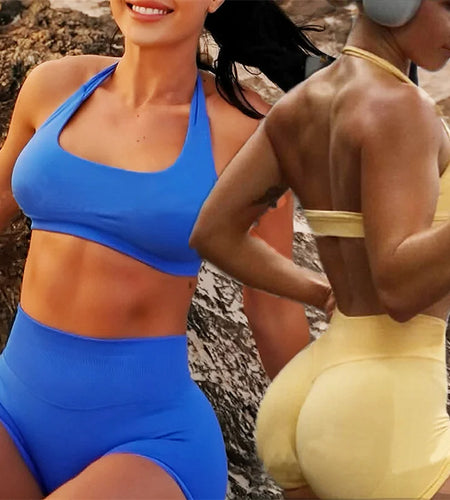 Impact Women Seamless Halter Top Sports Bra High Support Impact Push-up Sexy Open Back Gym Tank Fitness Yoga Workout underwear