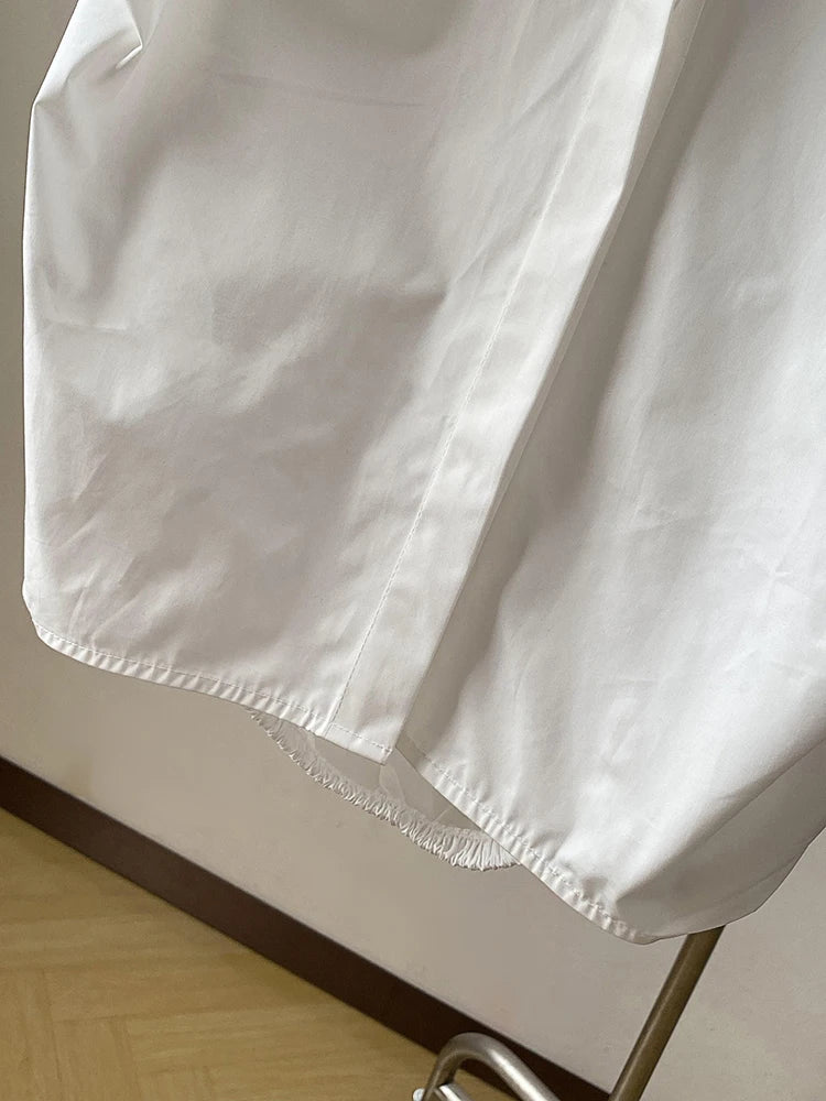 Women White Shaped Elegant Vintage Blouse New Stand Collar Sleeveless Shirt Fashion Tide Spring Summer 2025 1DJ1479