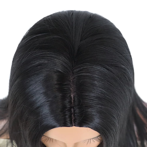 Load image into Gallery viewer, Synthetic 26&quot; Long Hair Wigs for Women Black Color Straight Hairstyles Cosplay Wigs Girls Party Good Looking Black Wig
