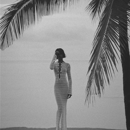 Load image into Gallery viewer, Hollow Out Knit Sexy Maxi Dress Women Fashion See Through Smock Dress Elegant Long Sleeve Backless Fishtail Dress
